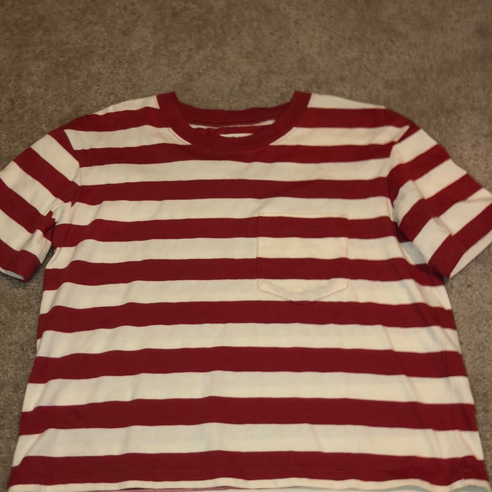 striped red and white top